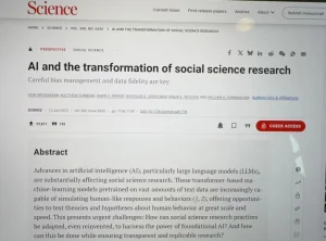 《科学》刊文：人工智能如何重塑社会科学研究？